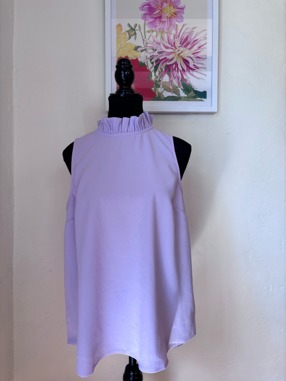 J. Crew ruffle neck sleeveless blouse lilac purple medium
